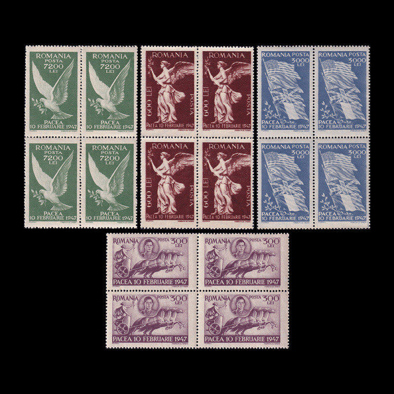 Pacea, bloc de 4 timbre, 1947, LP 208A