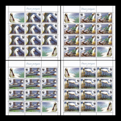 Păsări protejate - Lopătarul eurasian, WWF, coli de 10 timbre si 2 viniete 2006 LP 1744b