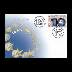 10 ani de la introducerea monedei EURO, Plic prima zi 2009 LP 1825aFDC