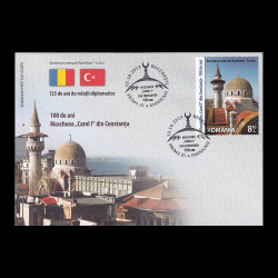 Emisiune comună România - Turcia: Moscheea Carol I, Plic prima zi 2013 LP 2002FDC