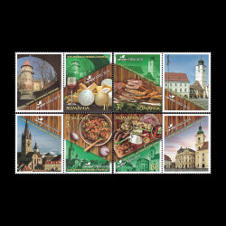 Sibiu, Regiune Gastronomică Europeană, serie cu vinietă 2019 LP 2256b