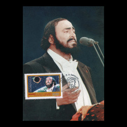 Pavarotti în concert la București în ziua Eclipsei totale de Soare, Cărți poștale maxime 1999 LP 1489CM