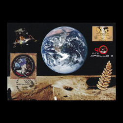 APOLLO 11 - 40 de Ani de la primul pas pe Lună, Carte poștală maximă Tip 1 2009 LP 1836CM-1
