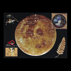 APOLLO 11 - 40 de Ani de la primul pas pe Lună, Carte poștală maximă Tip 2 2009 LP 1836CM-2