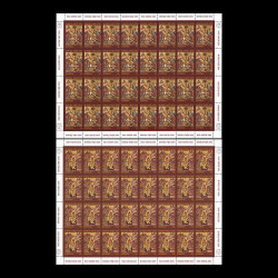 Sfintele Paști 2024, coală de 32 timbre LP 2460c