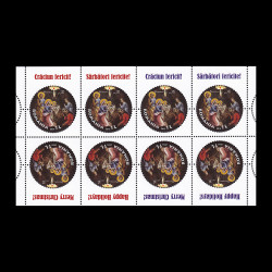 Crăciun 2015, minicoală de 8 timbre tete-beche LP 2082f