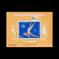 J.O. de Vară, Los Angeles, coliță nedantelată - Gimnastică 1984 LP 1106