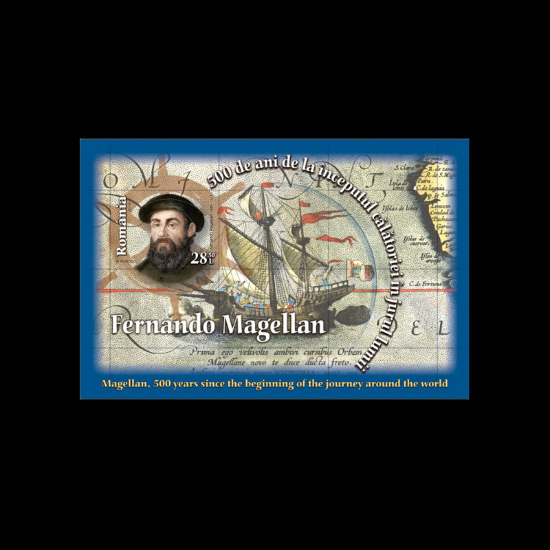 Magellan, 500 de ani de la începutul călătoriei în jurul lumii, coliță nedantelată, 2019, LP 2255A